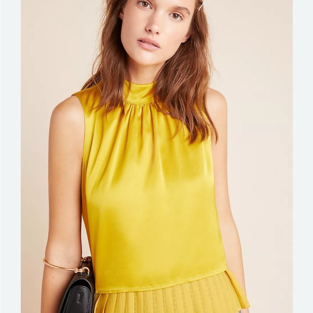 Anthropologie Corey Lynn Calter Yellow / Gold Harvest Blouse